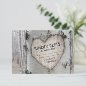 Rustic Country Birch Birch Tree Mariage RSVP (Debout devant)