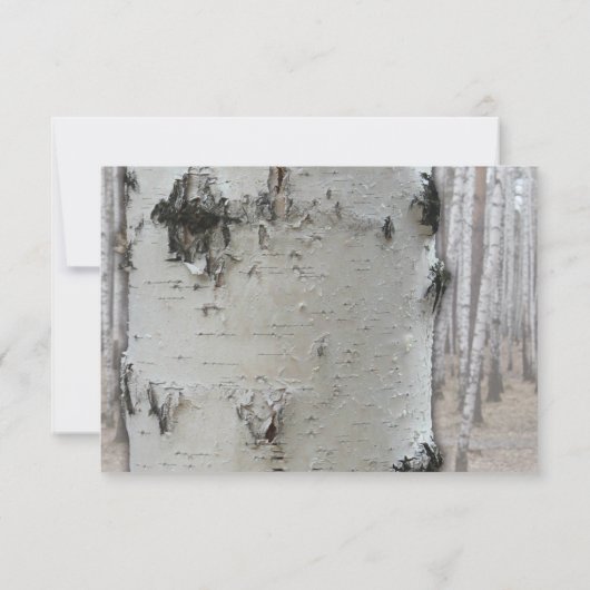 Rustic Country Birch Birch Tree Mariage RSVP (Dos)
