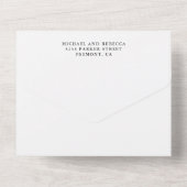 Rustic Country Birch Trees Wedding All In One Uitnodiging (Achterkant)