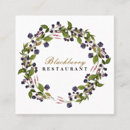 Rustic Country Blackberry Herfst Autumn Wreath Vierkante Visitekaartje