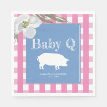 Rustic Country Bloemen en Varken Gingham Baby's