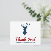 Rustic Country Blue Deer en Mountain Hartelijk dan Briefkaart (Staand voorkant)