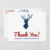 Rustic Country Blue Deer en Mountain Hartelijk dan Briefkaart (Voorkant / Achterkant)