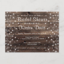 Rustic Country Bois Bridal Showbale Invitation