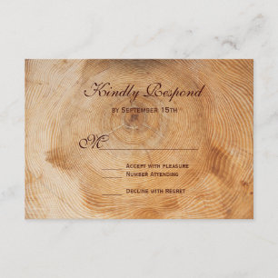 Rustic Country Bois Cercles Mariage Cartes RSVP
