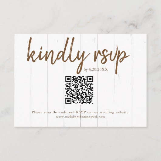 Rustic Country Boots RSVP-kaart met QR-code Informatiekaartje (Voorkant)