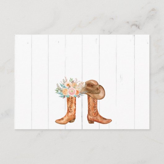 Rustic Country Boots RSVP-kaart met QR-code Informatiekaartje (Achterkant)