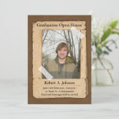 Rustic Country Boy's Afstuderen Open House I Kaart (Staand voorkant)