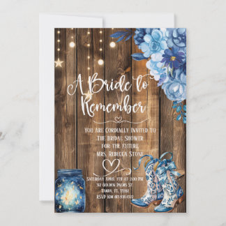 Rustic Country Bridal Shower Invitation  Kaart
