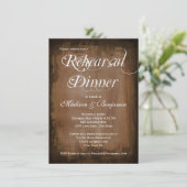Rustic Country Brown Rehearsal Dinner Invitations Kaart (Staand voorkant)