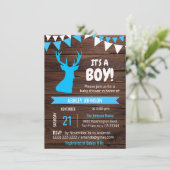 Rustic Country Buck Deer BOY Invitations Baby show (Debout devant)