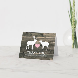 Rustic Country Buck en Doe Bedankkaart