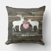 Rustic Country Buck et Doe Mariage Coussin (Recto)