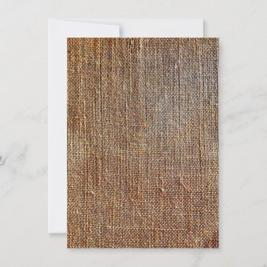 Rustic Country Burlap AMOUR Mariage Invitations (Dos)