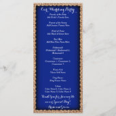 Rustic Country Burlap Blue Wedding Programs Programma (Achterkant)
