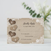 Rustic Country Burlap et mariage de dentelle RSVP (Debout devant)
