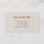 Rustic Country Burlap Floral Wreath Visitekaartje (Achterkant)