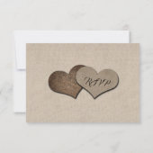 Rustic Country Burlap Heart Mason Jar Wedding RSVP (Dos)