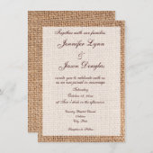 Rustic Country Burlap Imprimer Invitations De Mari (Devant / Derrière)