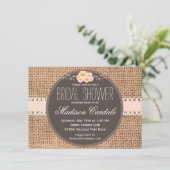 Rustic Country Burlap Invitations de douche nuptia (Debout devant)