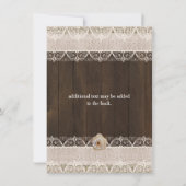 Rustic Country Burlap & Lace Enregistrer La Carte  (Dos)