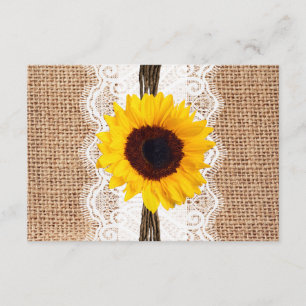 Rustic Country Burlap Lace Wedding Cartes RSVP