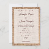 Rustic Country Burlap Lace Wedding Invitations (Dos)
