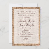 Rustic Country Burlap Lace Wedding Invitations (Dos)