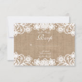 Rustic Country Burlap Lace Wedding RSVP (Devant)