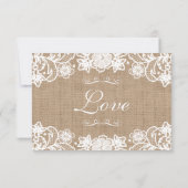 Rustic Country Burlap Lace Wedding RSVP (Dos)