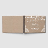 Rustic Country Burlap Lights Wedding Gastenboek (Volledig)