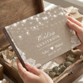 Rustic Country Burlap Lights Wedding Gastenboek