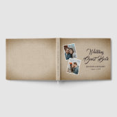 Rustic Country Burlap Mariage Photo Livre d'invité (Complet)