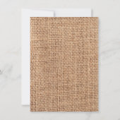 Rustic Country Burlap Print Wedding Invitations Kaart (Achterkant)