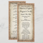 Rustic Country Burlap Programmes de mariage vintag (Devant / Derrière)