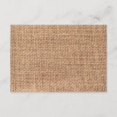 Rustic Country Burlap Purple Cartes d'hébergement (Dos)