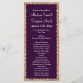 Rustic Country Burlap Purple Wedple Programmes (Devant)