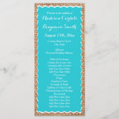 Rustic Country Burlap Turquoise Programmes de mari (Devant)