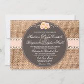 Rustic Country Burlap Wedding Invitations Kaart (Voorkant)