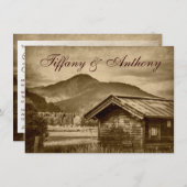Rustic Country Cabine Mountain Wedding Invitations (Devant / Derrière)