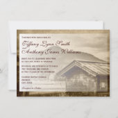 Rustic Country Cabine Mountain Wedding Invitations (Dos)