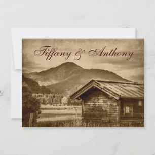 Rustic Country Cabine Mountain Wedding Invitations