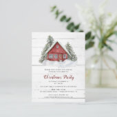 Rustic Country Cabine Noël Fête Invitation (Debout devant)