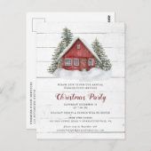 Rustic Country Cabine Noël Fête Invitation (Devant / Derrière)