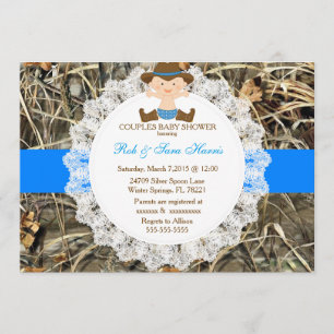 Rustic Country Camo Baby shower Uitnodigen Kaart