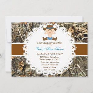 Rustic Country Camo Baby shower Uitnodigen Kaart
