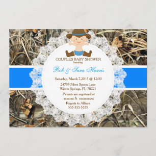 Rustic Country Camo Baby shower Uitnodigen Kaart