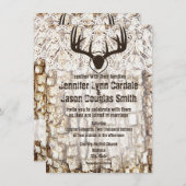 Rustic Country Camo Hunting Antlers Weddenschap Kaart (Voorkant / Achterkant)