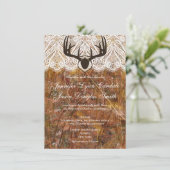 Rustic Country Camo Hunting Antlers Weddenschap Kaart (Staand voorkant)