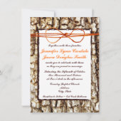 Rustic Country Camo Oranje Bow Wedding Invitations Kaart (Voorkant)